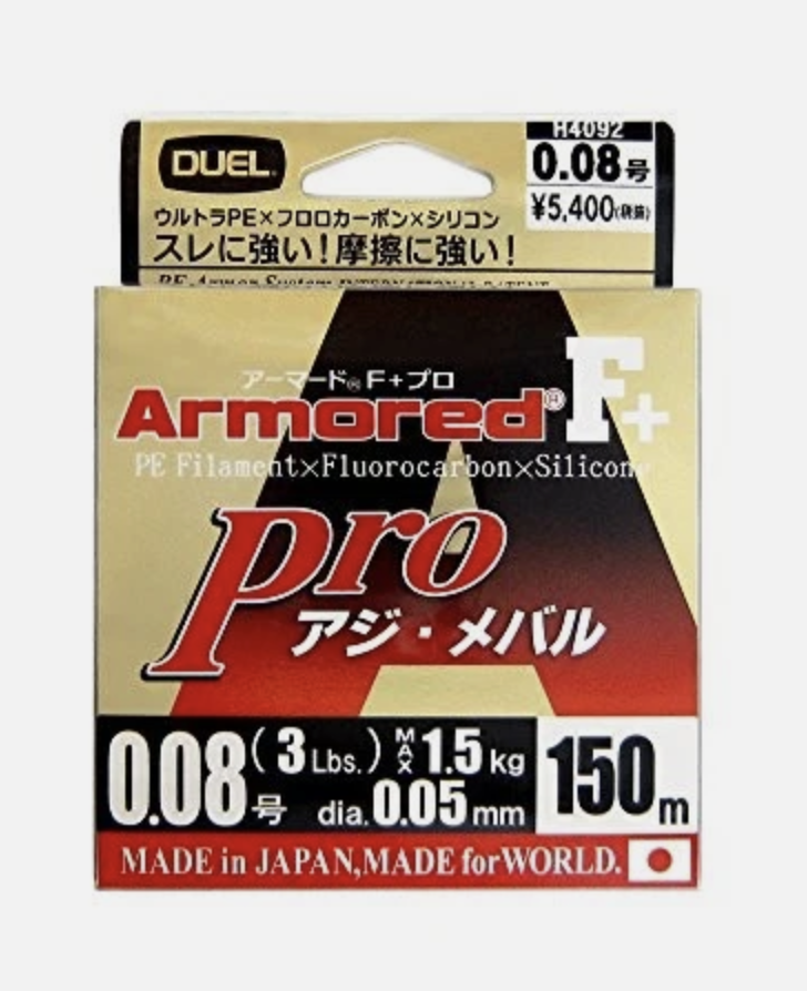 Duel PE lines Armored F + Pro Aji 150m 0.08: Light Pink